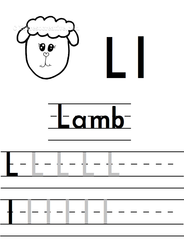 letter l worksheets youre so creative